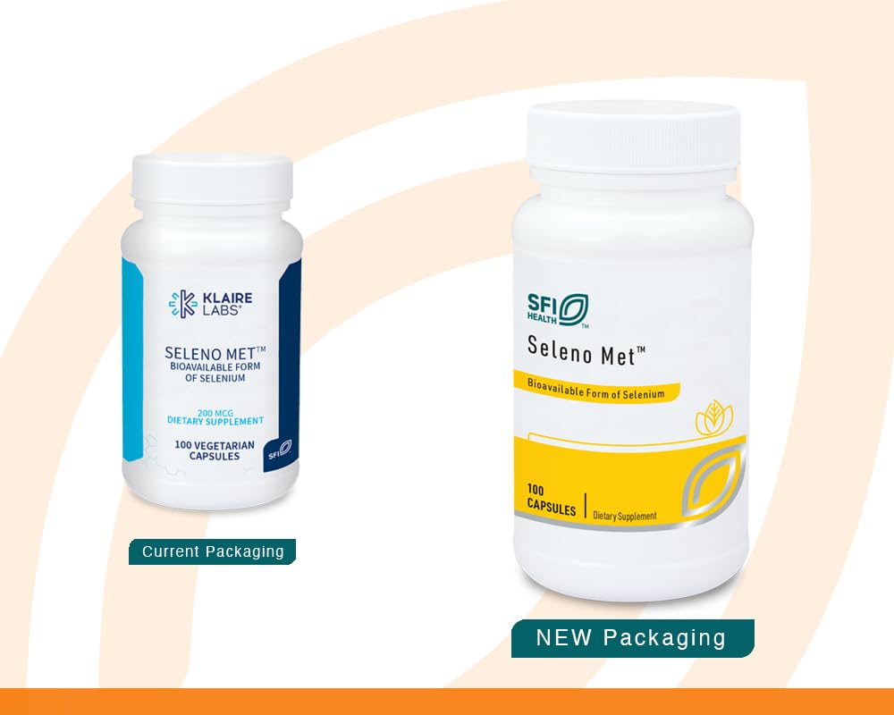 SFI Health Seleno Met L-selenométhionine 100 Capsules vue arrière