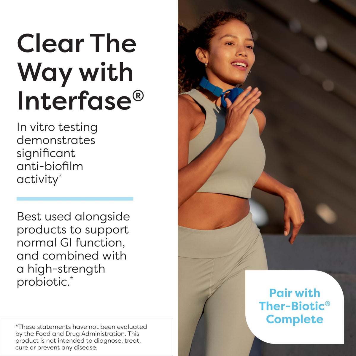 SFI Health Ther-Biotic Interfase Plus 120 Capsules, vue arrière avec informations nutritionnelles