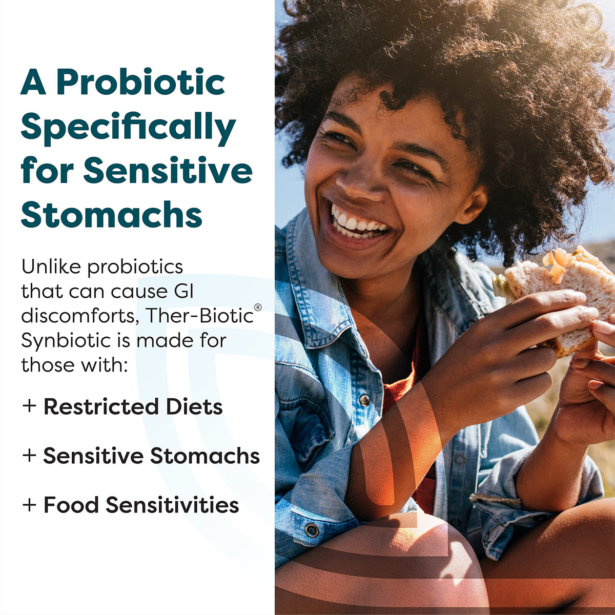 SFI Health Ther-Biotic Synbiotique avec un verre d'eau