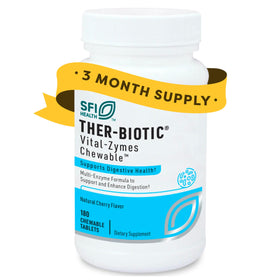SFI Health Vital-Zymes Enzymes à Mâcher Cerise 180 Comprimés vue de face