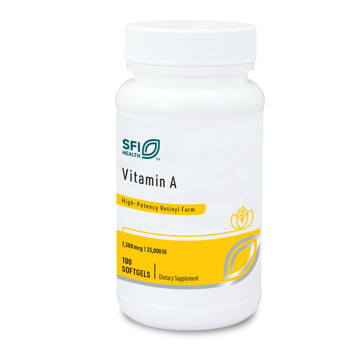 SFI Health Vitamine A 25 000 UI gélules molles vue de face