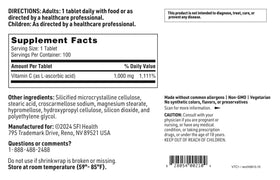 SFI Health Vitamine C comprimés ouverts dans une main