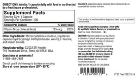 SFI Health Vitamine D3 5000 IU 100 Capsules ouvert