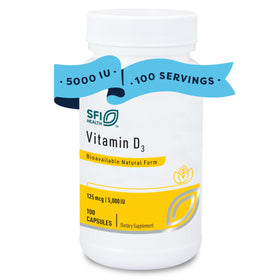 SFI Health Vitamine D3 5000 IU 100 Capsules vue avant