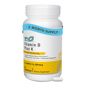 SFI Health Vitamine D3 et K2 5000 IU 60 capsules vue de face