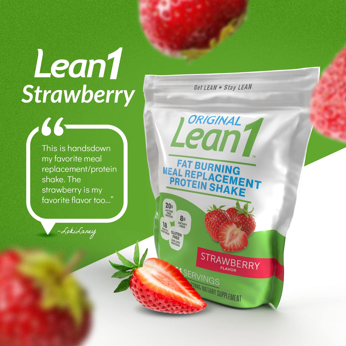 Shake de remplacement de repas LEAN1, vue de côté