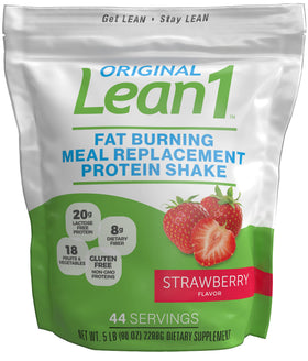 Shake LEAN1 de remplacement de repas saveur fraise, emballage avant