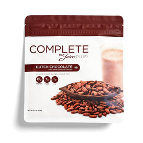 Shakes Complets Juice Plus+ chocolat vue avant avec emballage