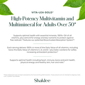 Shaklee Vita-Lea Gold® comprimés avec un verre d'eau