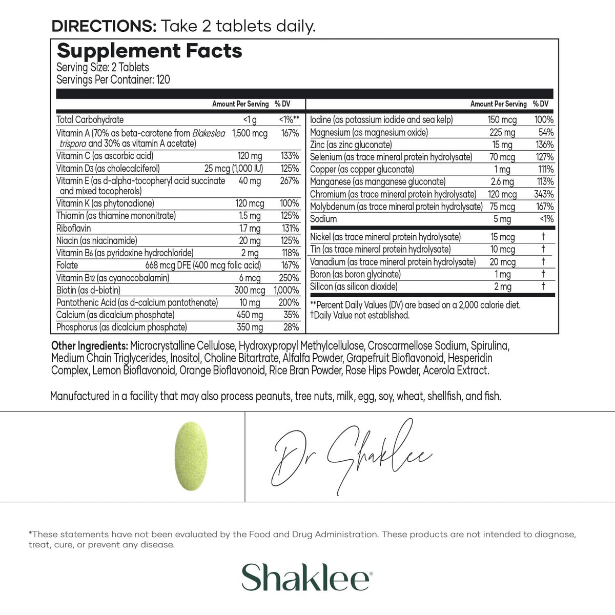 Shaklee Vita-Lea® Men comprimés dans une main