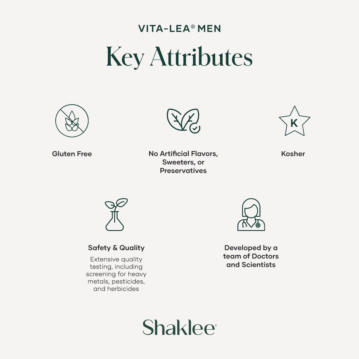 Shaklee Vita-Lea® Men comprimés sur fond blanc