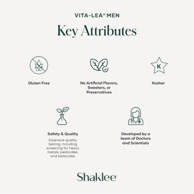 Shaklee Vita-Lea® Men comprimés sur fond blanc