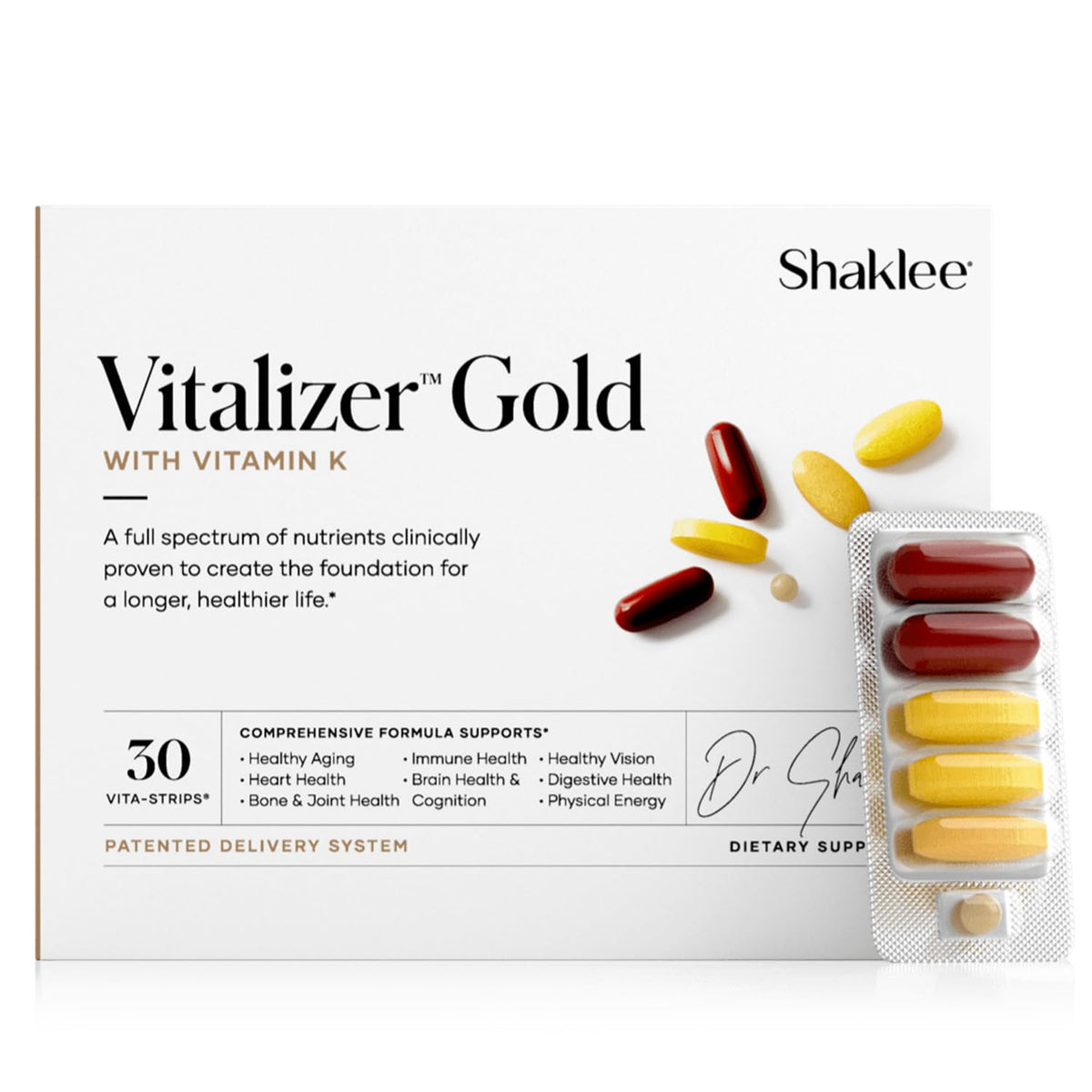Shaklee Vitalizer Gold 30 Vita-Strips emballage avant