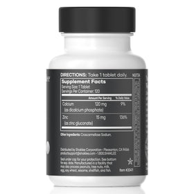 Shaklee Zinc Complex 120 Tablettes - dos de l'emballage
