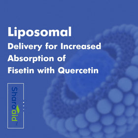 Sharoaid Fisetin, flacon ouvert avec capsules molles visibles