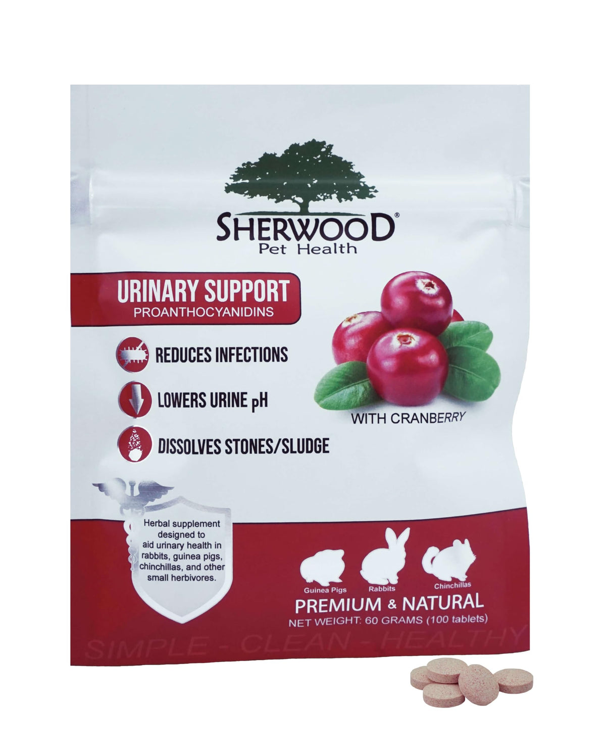 Sherwood Pet Health Urinary Support 100 comprimés vue de face