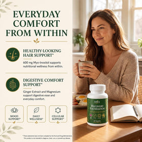 SHIADA Zafira Organics use Foundation capsules on a wooden table