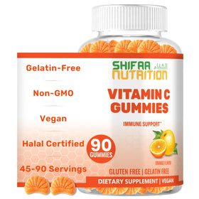 SHIFAA NUTRITION Gummies Vitamine C Vegan 90 gummies avec emballage