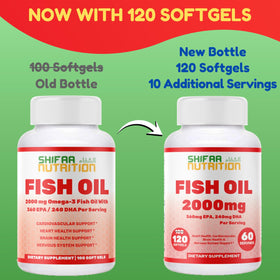 SHIFAA NUTRITION Huile de Poisson Omega 3 Halal 2000mg gélules