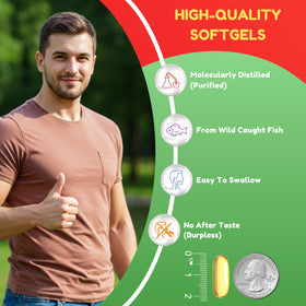 SHIFAA NUTRITION Huile de Poisson Omega 3 Halal 2000mg gélules ouvertes