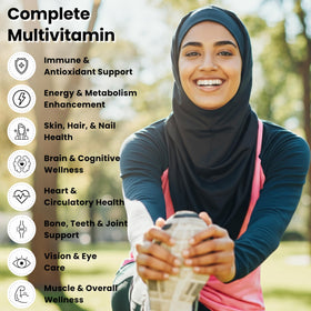 SHIFAA NUTRITION Multivitamines Halal gélules avec un verre d'eau