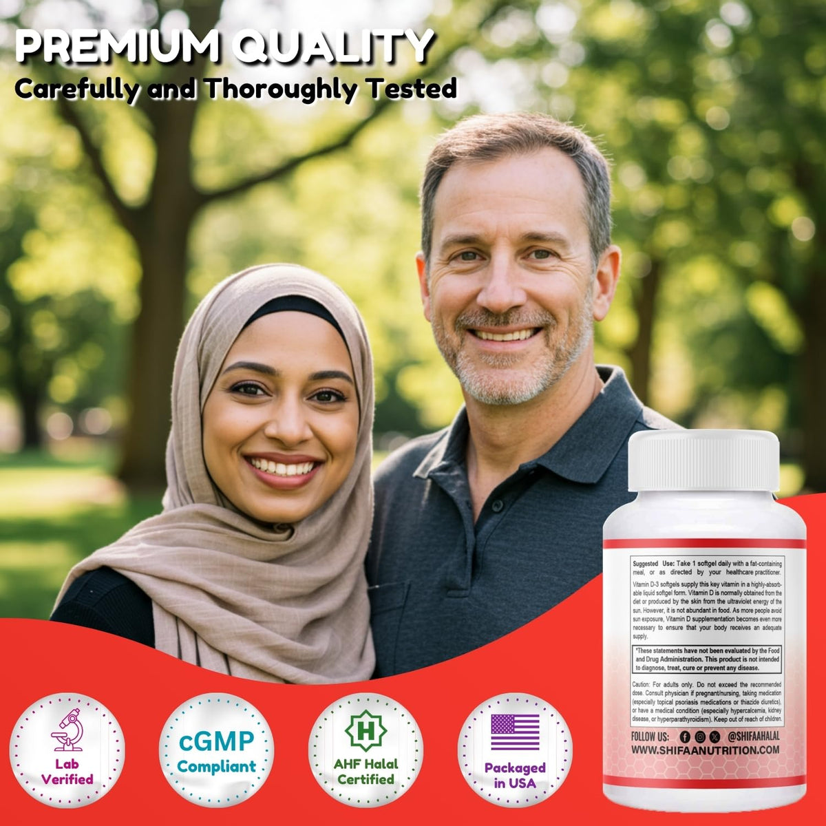 SHIFAA NUTRITION Vitamine D3 5000 IU sur une table en bois