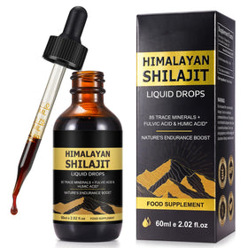 Shilajit Himalayen en gouttes vue avant avec étiquette