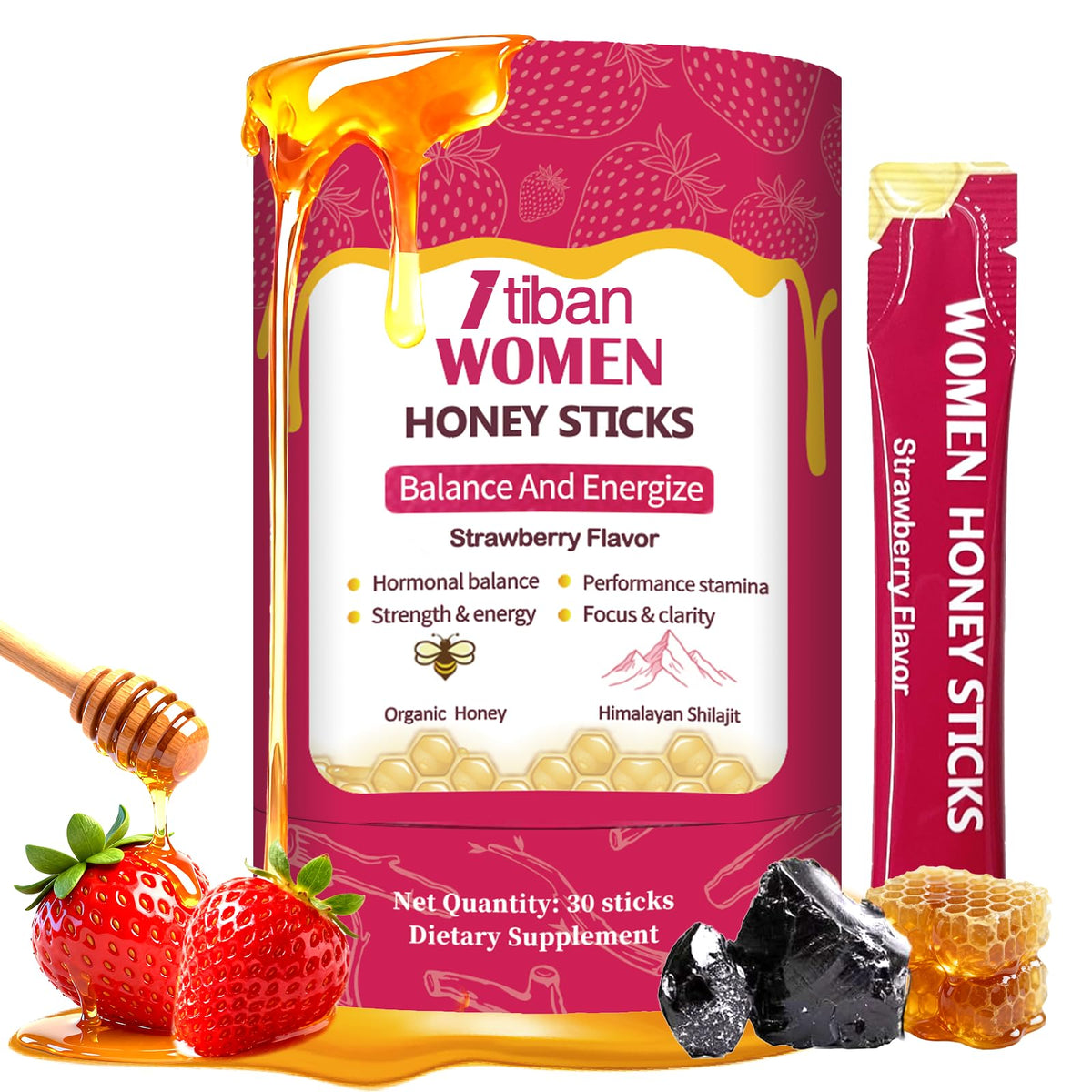 Shilajit Honey Sticks d'Itiban paquet de 30 sachets