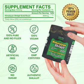 Shilajit Wellness Nest sur une cuillère en bois
