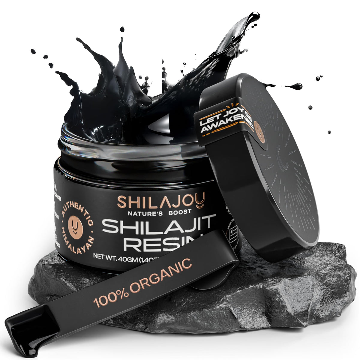 SHILAJOY Résine de Shilajit Organique 40g vue de face