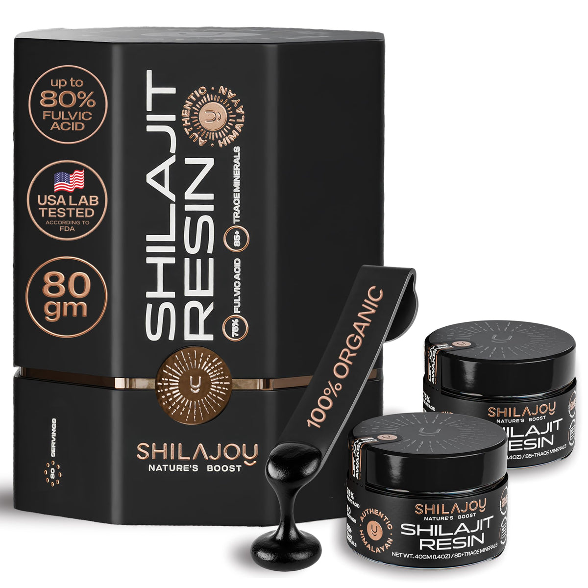 SHILAJOY Résine de Shilajit Pure Himalayenne 80g vue de face
