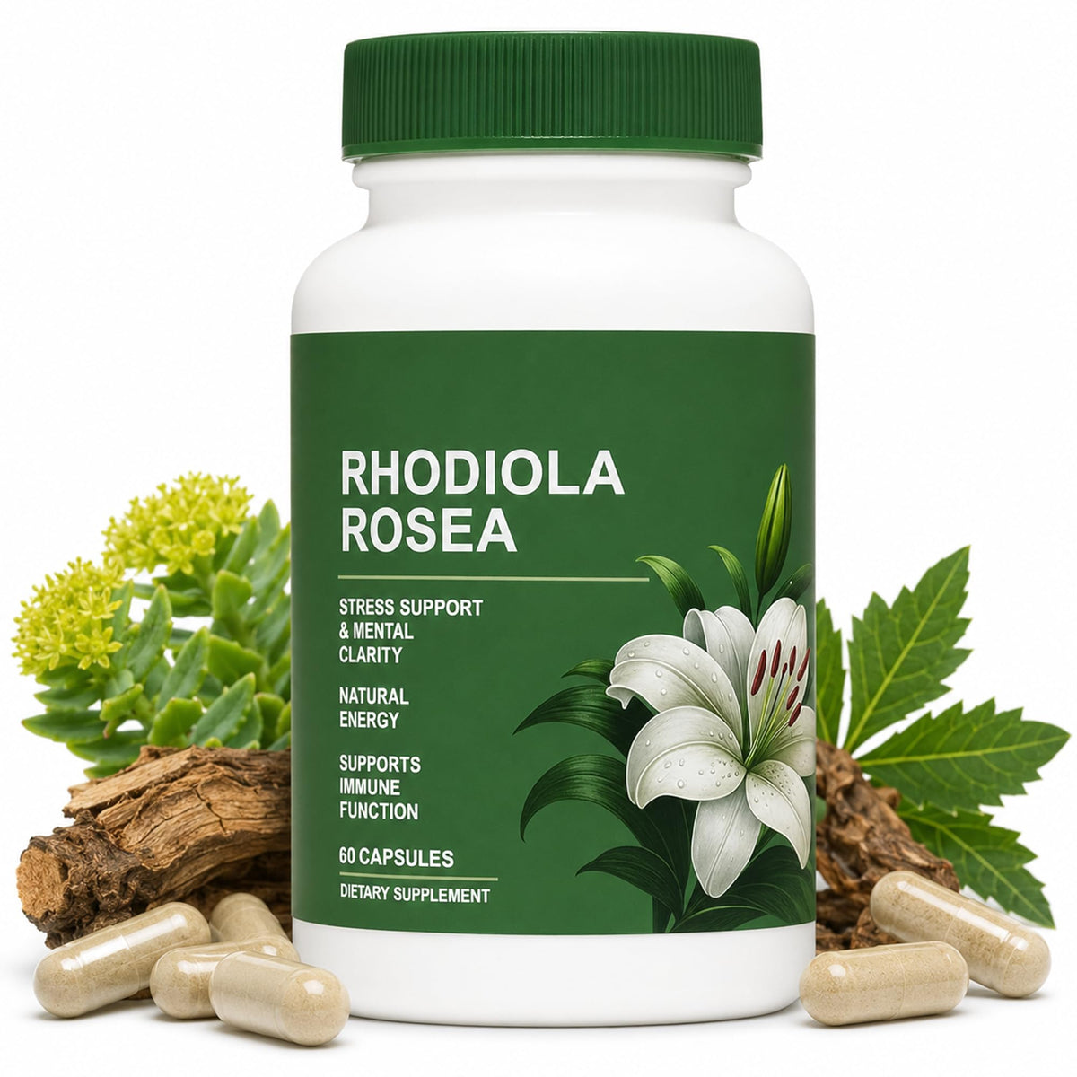 Shileoo Rhodiola Rosea 60 capsules vue de face