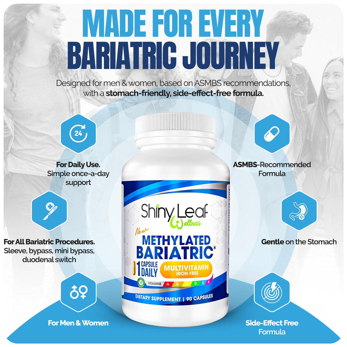 Shiny Leaf Multivitamines Bariatriques avec des ingrédients listés