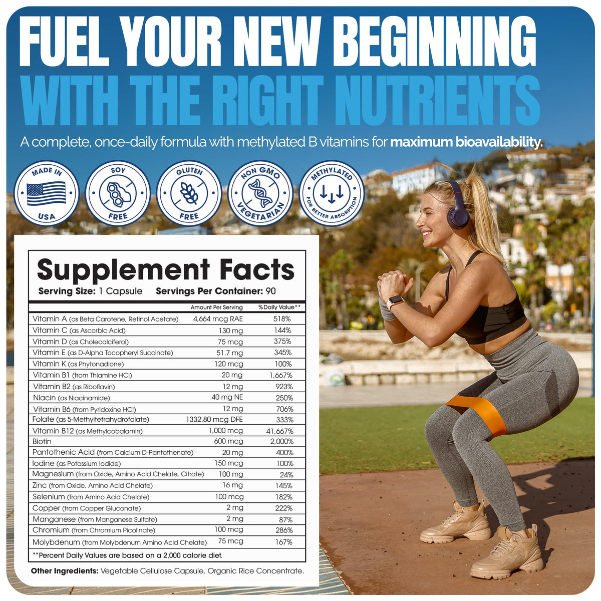 Shiny Leaf Multivitamines Bariatriques capsules sur une table