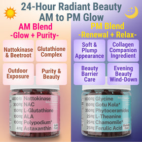 SHIZAM Glycine Gummies 231g avec un verre d'eau à côté