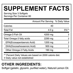 SHMEDIYU Huile de Poisson Omega 3 sur table avec fruits