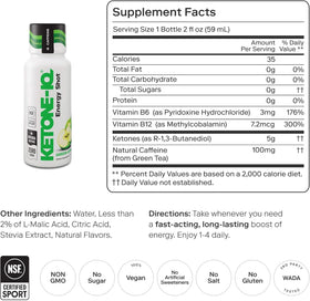 Shot Ketone-IQ + Caféine avec étiquette visible