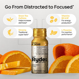 Shot RYDE FOCUS saveur orange en format 60 ml