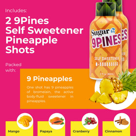 Shots ananas 9Pines avec des fruits en arrière-plan