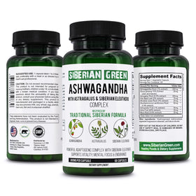 Siberian Green Ashwagandha 60 capsules - vue de face