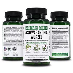 Siberian Green Ashwagandha capsules - étiquette et ingrédients