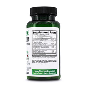 Siberian Green Ashwagandha - emballage et capsules