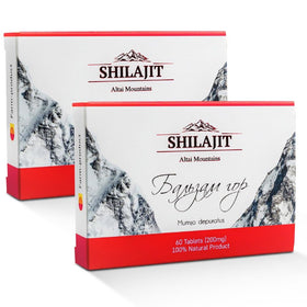 Siberian Green Shilajit 120 Tablettes en gros plan sur la composition