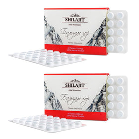 Siberian Green Shilajit 120 Tablettes vue de face avec étiquette Mountain Balsam