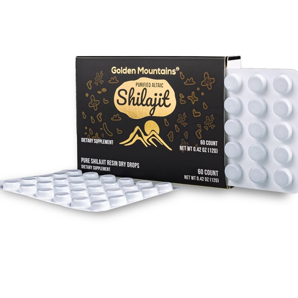 Siberian Green Shilajit Pur Gouttes sèches 60 x 200mg vue de face