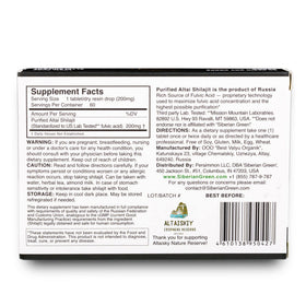 Siberian Green Shilajit Pur Gouttes sèches avec mise en scène nature