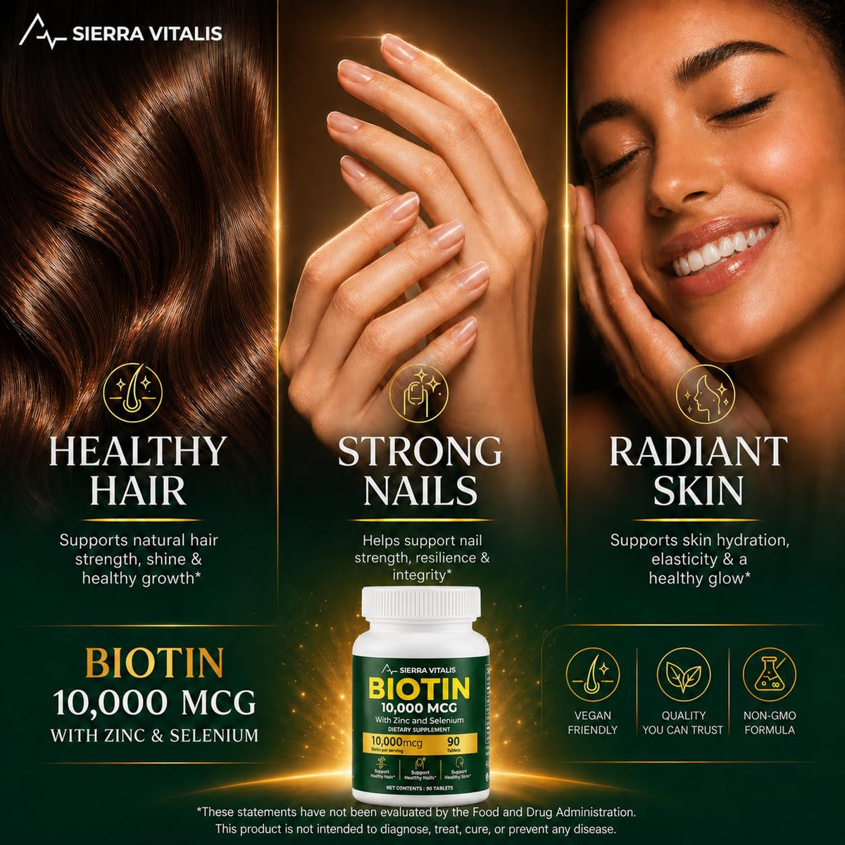 SIERRA VITALIS Biotine 10000mcg comprimé vu de près
