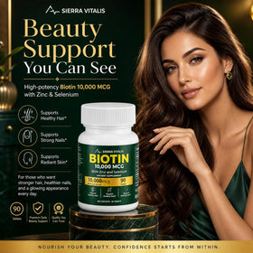 SIERRA VITALIS Biotine 10000mcg sur fond neutre