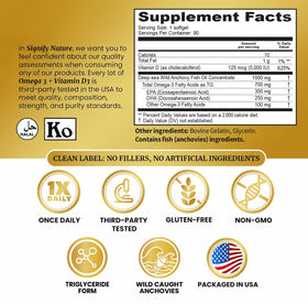 SIGNIFY NATURE Omega-3 + D3 1000mg gélules arrière
