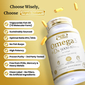 SIGNIFY NATURE Omega-3 + D3 gélules avec flacon